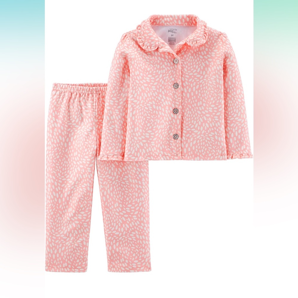 3T 2-Piece Coat Style Pajama Set